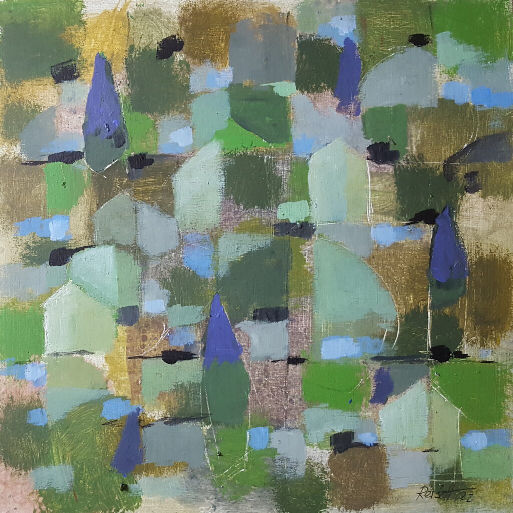 Reisch-Art Abstrakte Landschaft, Abstract Landscape, in blue-green-oliv
© Reisch-Art