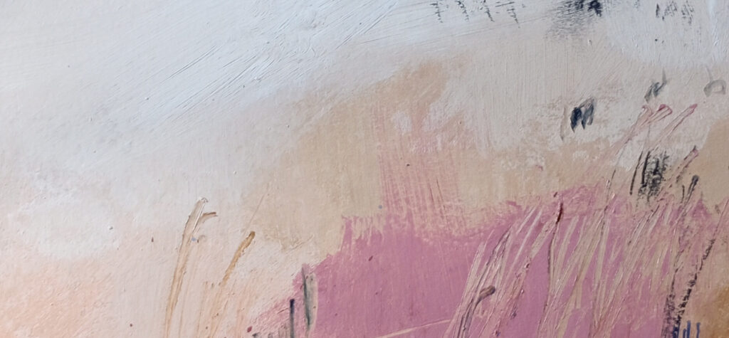 Winterday in swabian jura, Abstract landscape, Acrylic, Pigments on cardboard;