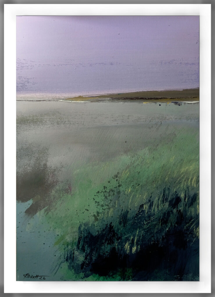 Lyrical Contemporary Abstract Painting bei Carlo Reisch/Germany Abstract Landscape 2026 (By the Wadden Sea),
Acrylic on Cardboard / 50x35cm, Carlo Reisch, Frankfurt-Germany