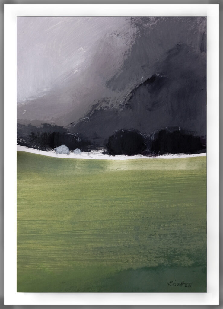 Lyrical Contemporary Abstract Painting bei Carlo Reisch/Germany Abstract Landscape 2026 (Gathering Storm),
Acrylic on Cardboard / 50x35cm, Carlo Reisch, Frankfurt-Germany