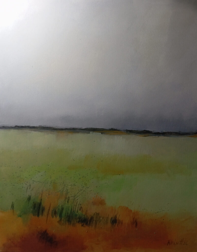 Lyrical Contemporary Abstract Painting bei Carlo Reisch/Germany Abstract landscape Nr. 7., Serie: Sites of Memory 2026 , Acrylic-Pigments on canvas, 100x80cm,, Carlo Reisch-Frankfurt
