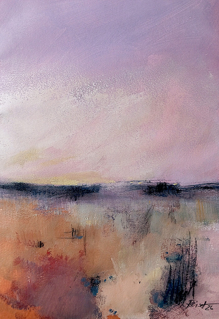 Lyrical Contemporary Abstract Painting bei Carlo Reisch/Germany „Impression Sunrise“
Mixmedia: Acrylic-Pigments-crayon on cardboard; ca. 50x35cm
Artist: Carlo Reisch -Frankfurt/Germany