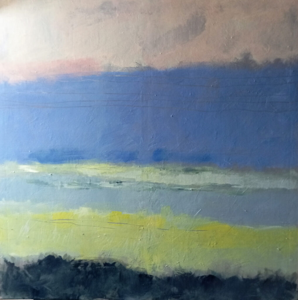 Lyrical Contemporary Abstract Painting bei Carlo Reisch/Germany Abstract landscape: Serie: Horizon 2026; "Sous le meme ciel" , Acrylic-Pigments on canvas: size: 90x00cm: Artist: Carlo Reisch-Frankfurt